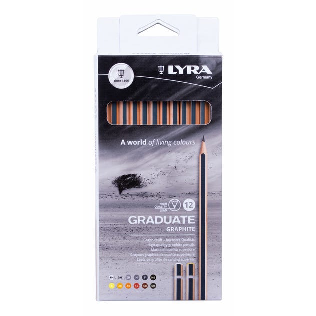 Buy Lyra Graduate Graphite Sketch Pencil Set Of 12 | Yallatoys.com