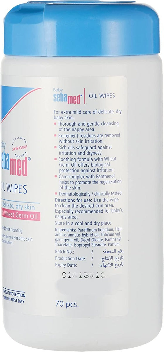 Sebamed Baby Oil Wipes 70'S Sebamed Yallatoys
