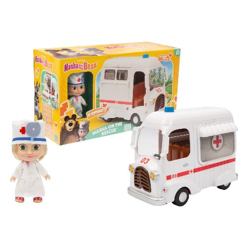 Buy Masha And The Bear Ambulance With Doll 12Cm And Accessories | Yallatoys.com