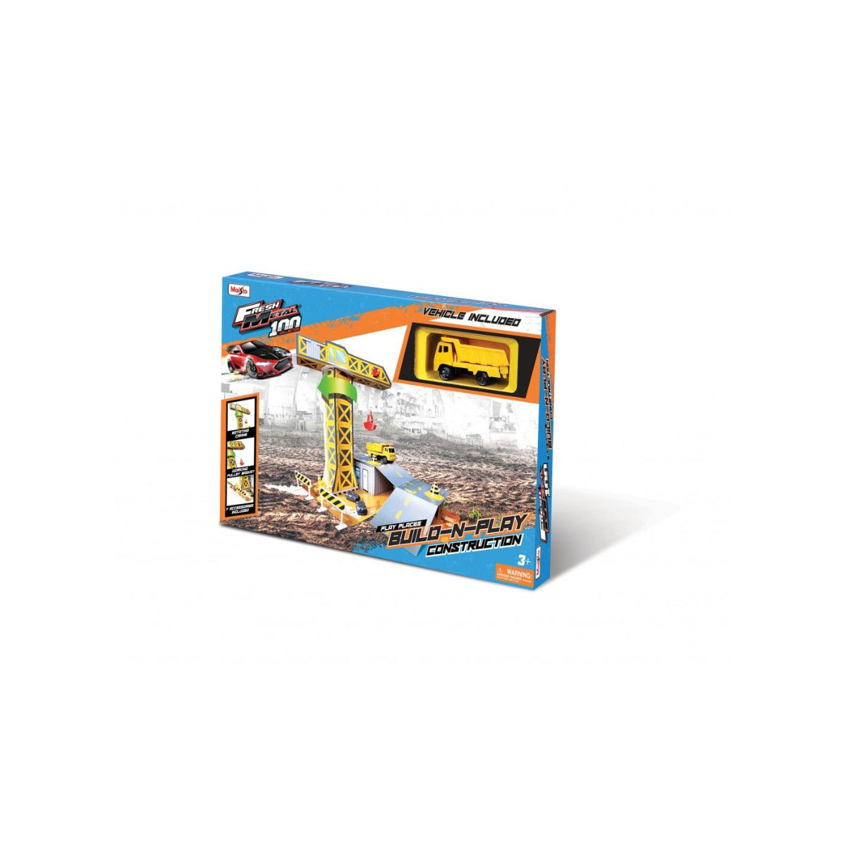 Buy Maisto Built & Play Construction Playset Of Cardboard Buildings With 1 Metal Toy Car | Yallatoys.com