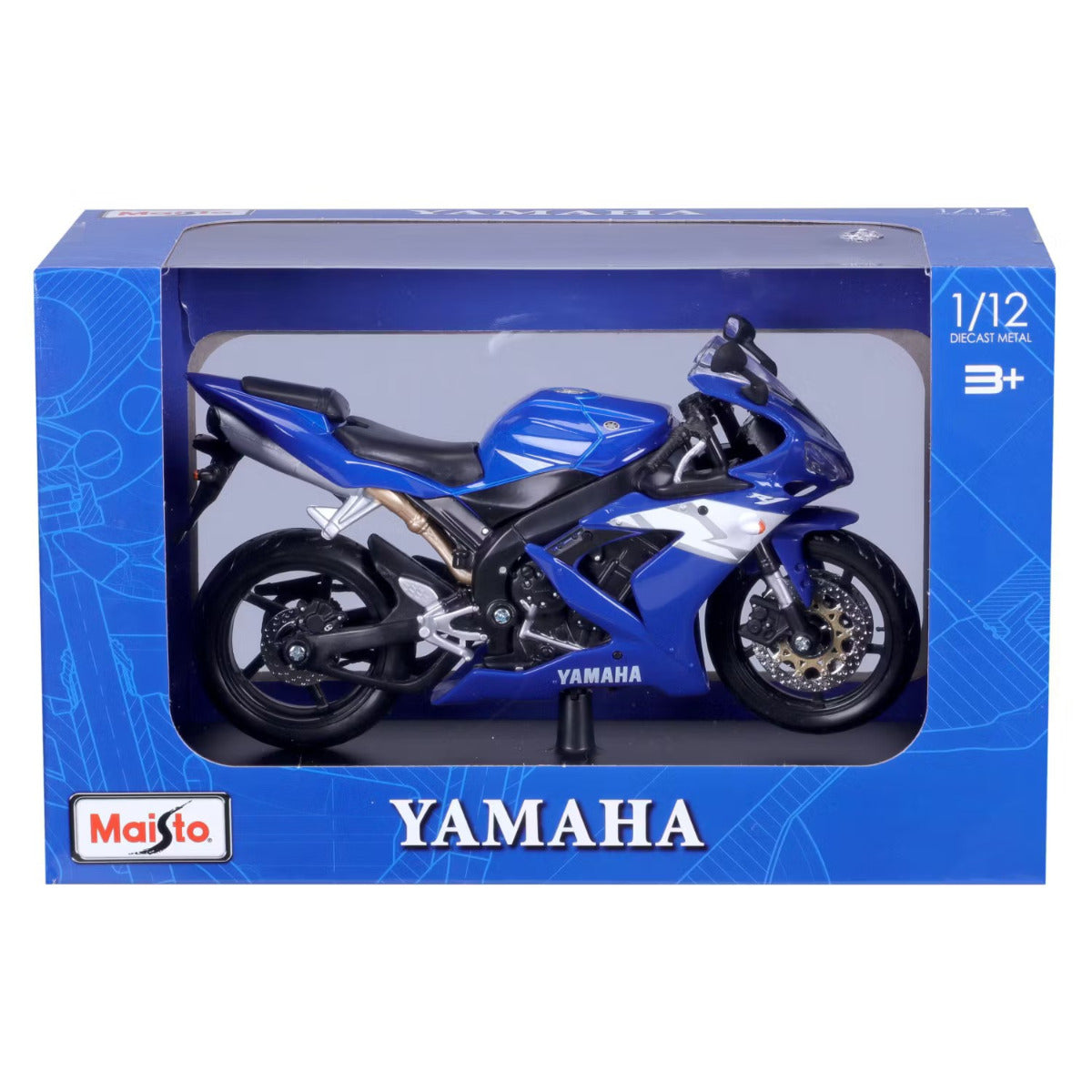 Buy Maisto 1/18 Motorcycle with Stand Yamaha YZF-R1 Blue | Yallatoys.com