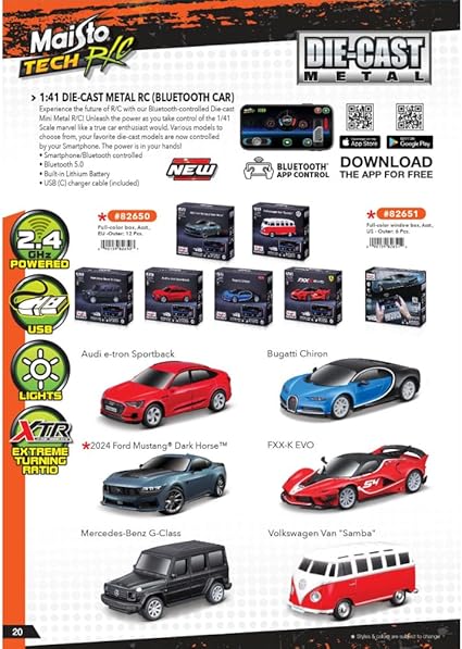 Buy Maisto Tech Bugatti Chiron 1:41 Scale Die Cast Radio Control with Bluetooth App Control (Sold Separately Subjected to Availability) | Yallatoys.com