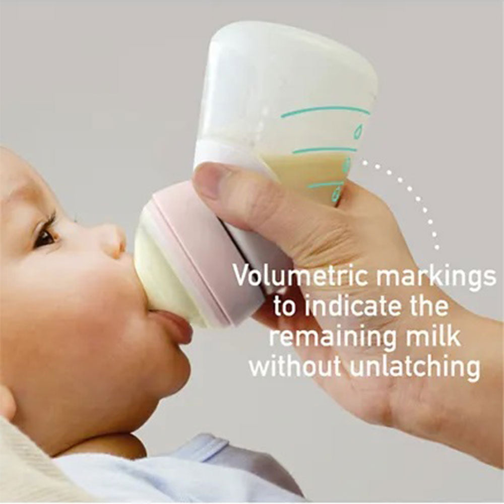Marcus N Marcus  Silicone Angled Feeding Bottle And Spoon Set  Peach Marcus & Marcus Yallatoys