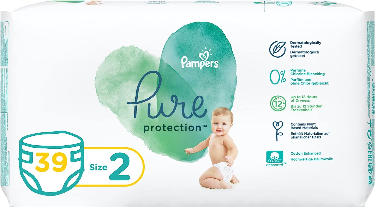 Pampers Pure Protection Diapers Size 2 - 39 Pampers Yallatoys