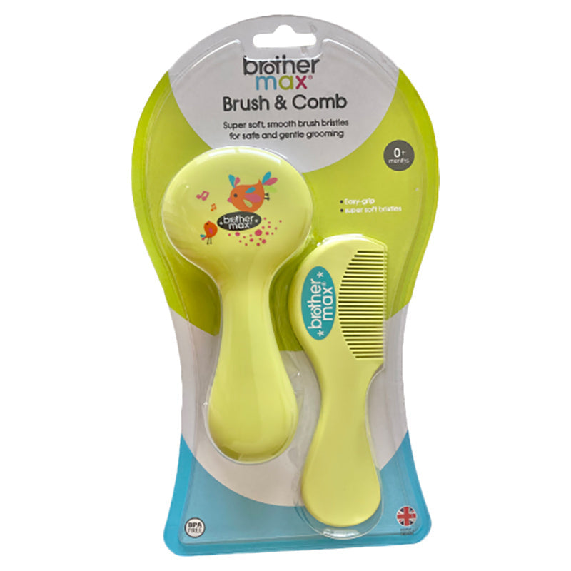 Brother MaxÂ  Super Soft Smooth Brush Bristles & Comb For Safe And Gentle Grooming - 3 BROTHERMAX Yallatoys