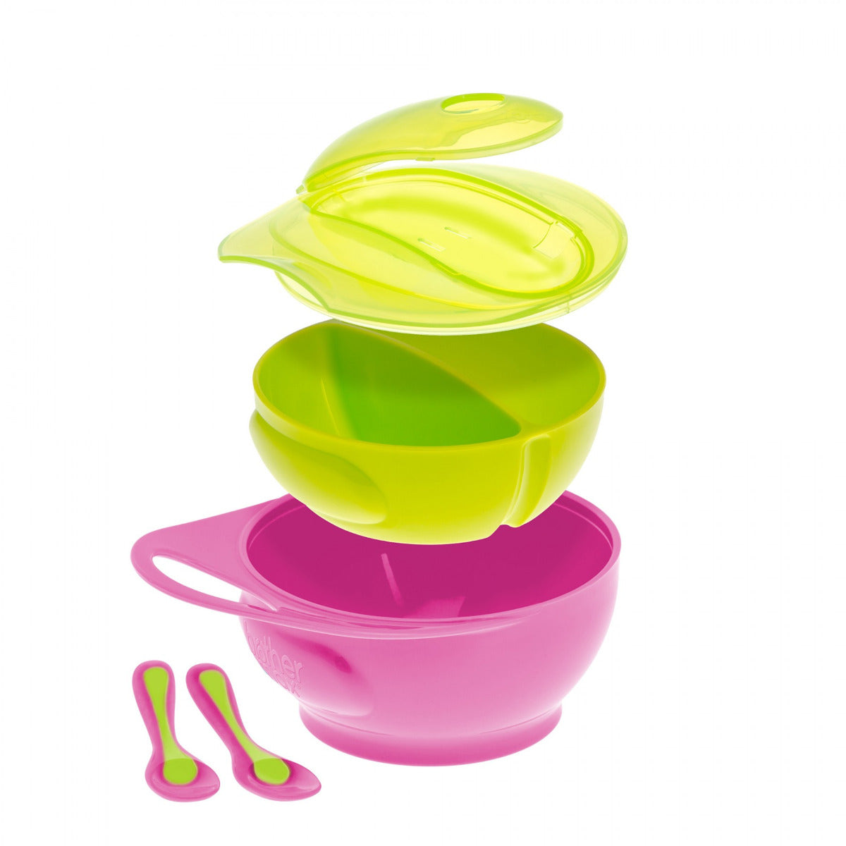 Brother MaxÂ  Easy Hold Weaning Bowl Set Pink/Green BROTHERMAX Yallatoys