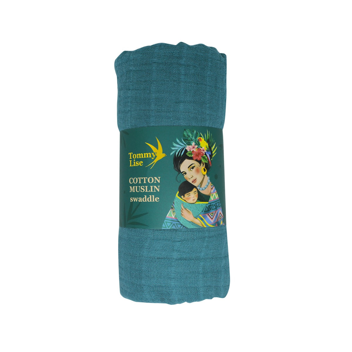 Tommy Lise Muslin Swaddle -  Foggy Blue (120x120cm) Tommy Lise Yallatoys