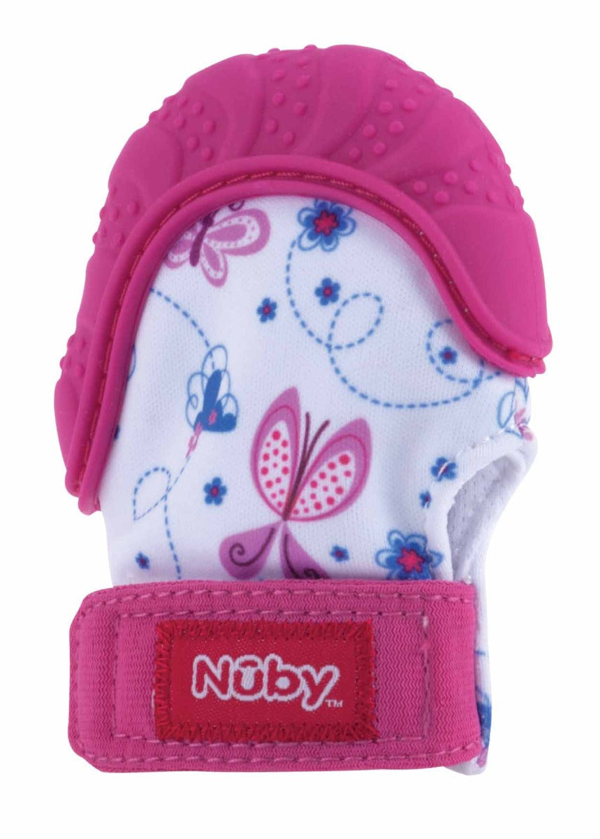 Nuby Happy Hands Teething Mitten 1 Pc Pink Nuby Yallatoys