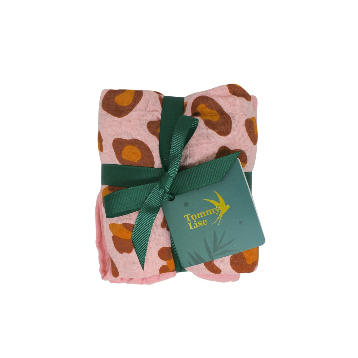 Tommy Lise Muslin Swaddle Set Coral Leopard(70X70Cm Tommy Lise Yallatoys