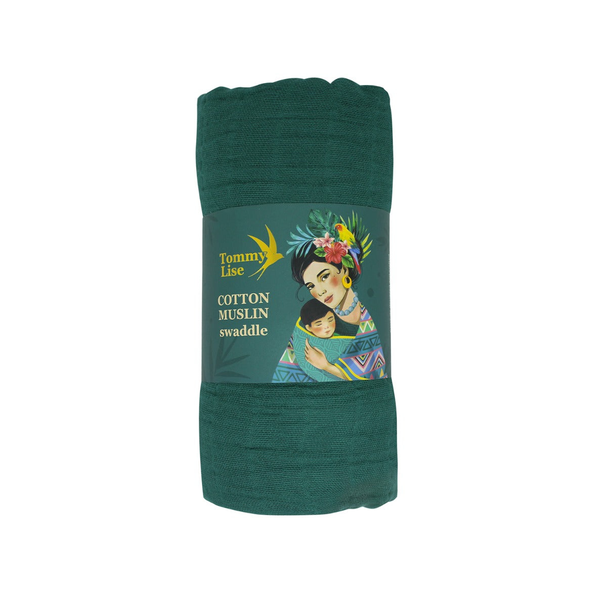 Tommy Lise Muslin Swaddle  Mangrove Green 120X120Cm Tommy Lise Yallatoys