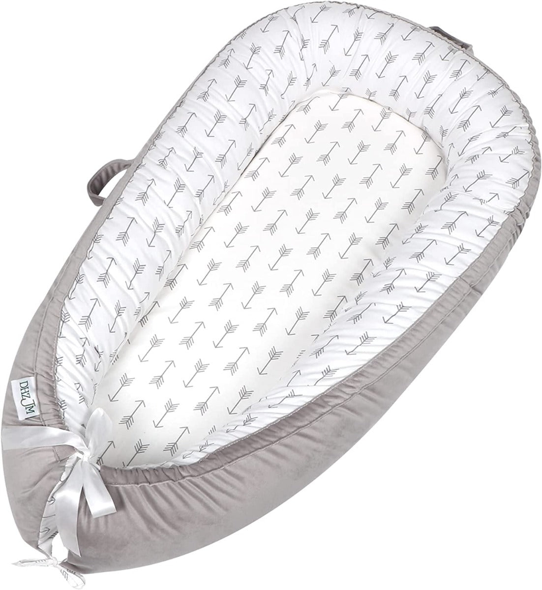 Little Story  Soft Breathable Fiberfill Newborn Lounger Bed Arrow Grey Little Story Yallatoys
