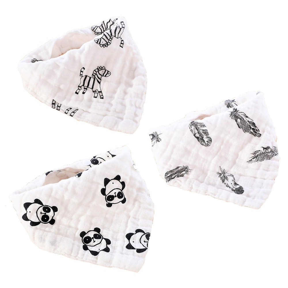 Little Story  Muslin Bandana Bibs Set Of 3 Jungle Fun Little Story Yallatoys