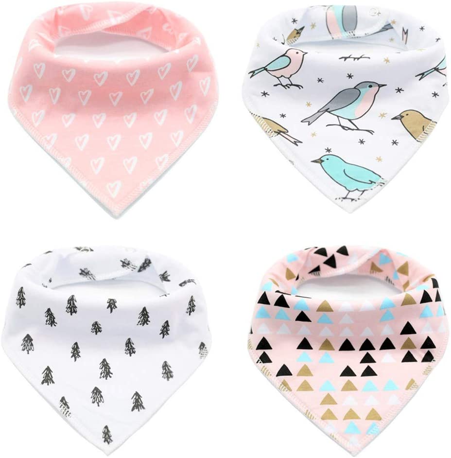 Little Story  Bandana Drool Bibs Set Of 4 Bird Little Story Yallatoys