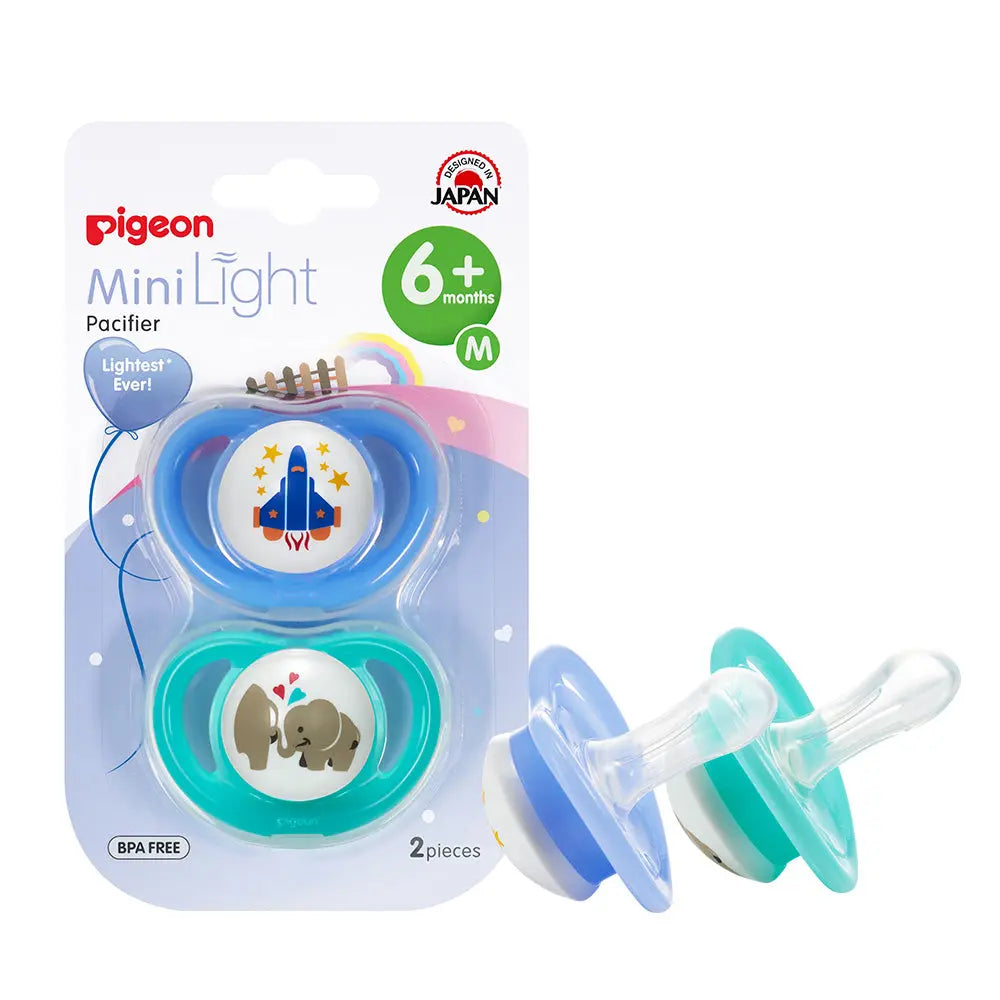 Pigeon Minilight Pacifier Double M  Boy Aeroplane & Elephant Pigeon Yallatoys