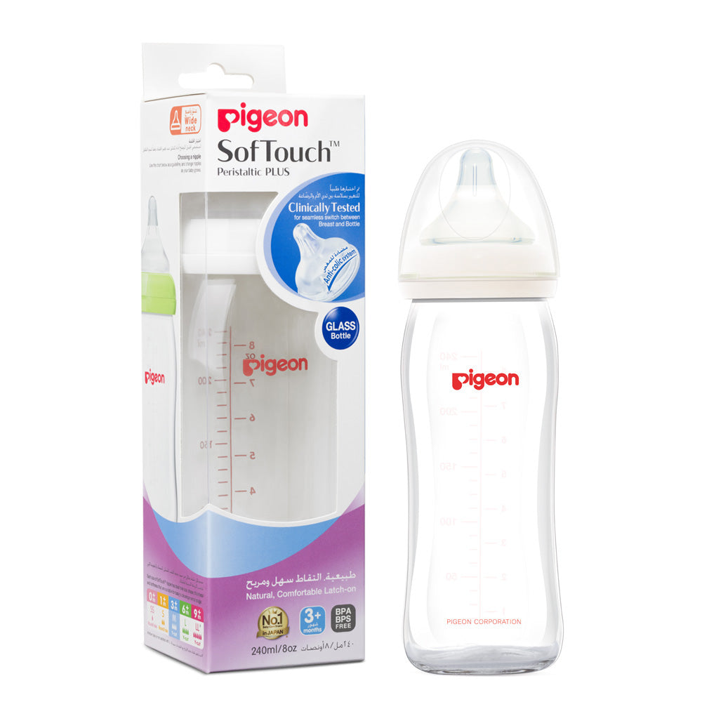 Pigeon Glass Bottle Wn 240 Ml Plain Pigeon Yallatoys