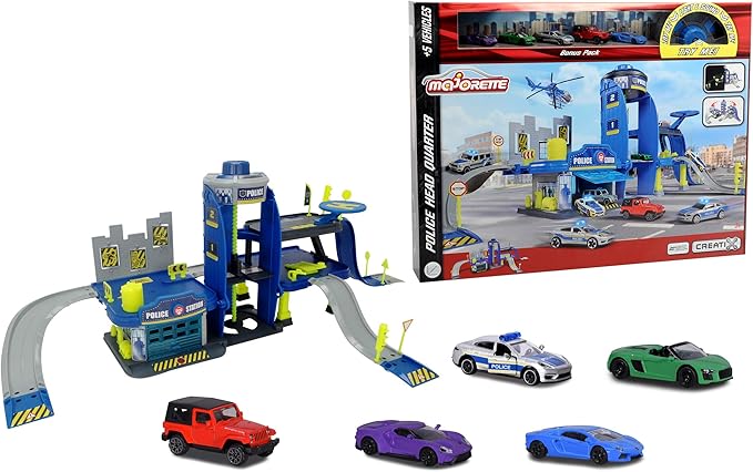 Buy Majorette Police Station with 5 Cars | Yallatoys.com