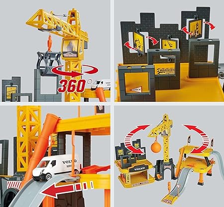 Buy Majorette Creatix Construction Site Xxl Construction Toy Set Includes 5 Volvo Construction Vehicles | Yallatoys.com