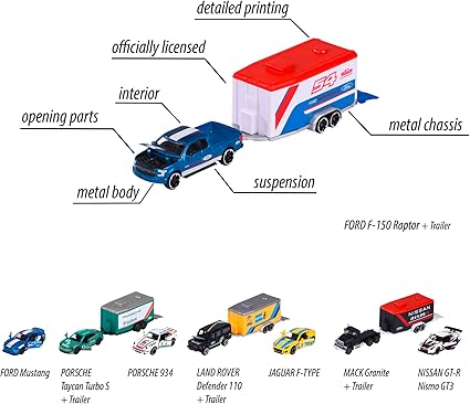 Buy Majorette Race Car Trailer Set 2 (Sold Separately Subject To Availability) | Yallatoys.com