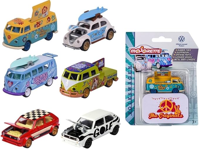 Buy Majorette Volkswagen The Originals Deluxe Cars 1 of 6 Random VW Model Cars (Sold Separately Subject To Availability) | Yallatoys.com