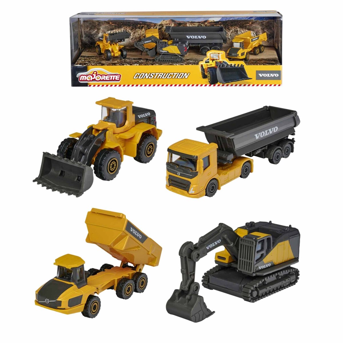 Buy Majorette Volvo Construction Vehicle 4pcs Giftpack | Yallatoys.com