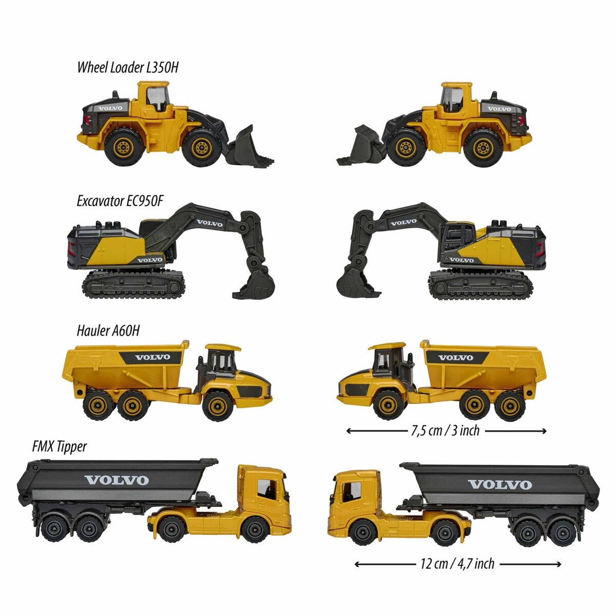 Buy Majorette Volvo Construction Vehicle 4pcs Giftpack | Yallatoys.com