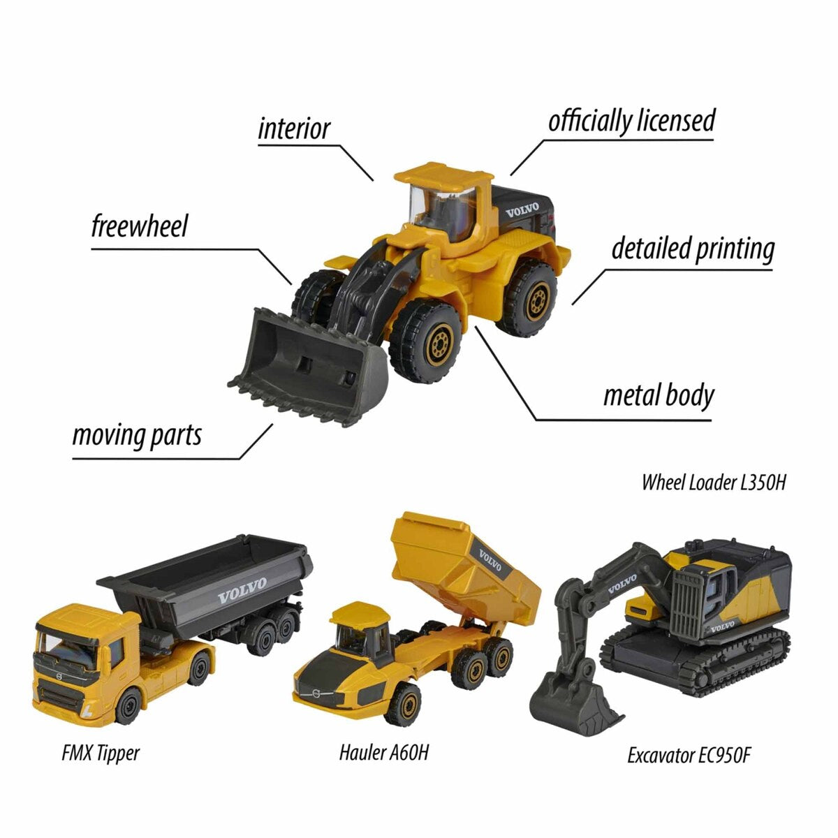 Buy Majorette Volvo Construction Vehicle 4pcs Giftpack | Yallatoys.com