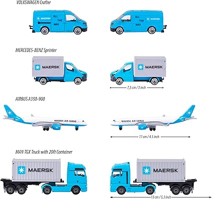 Buy Majorette Maersk Vehicle 4 Pieces Giftpack | Yallatoys.com