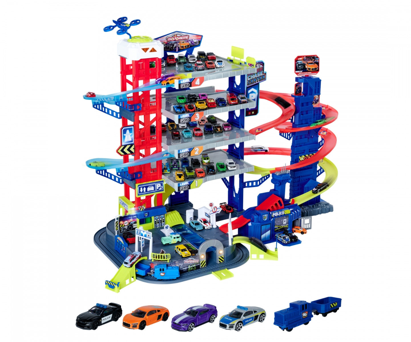 Buy Majorette Super Chase Centre 5 Level Car Parking Garage with Chase | Yallatoys.com