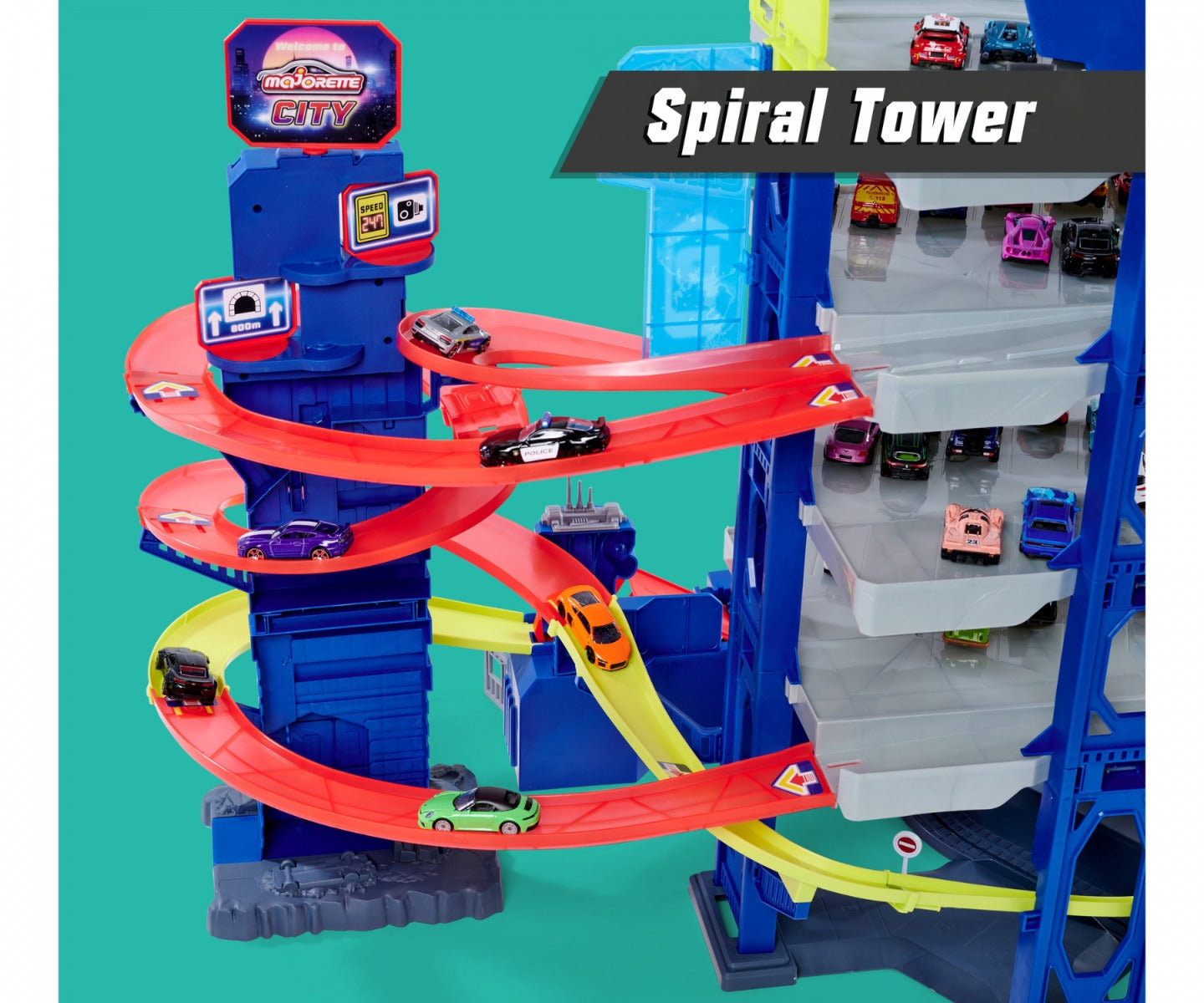Buy Majorette Super Chase Centre 5 Level Car Parking Garage with Chase | Yallatoys.com