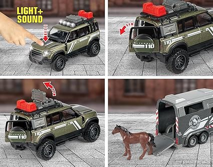 Buy Majorette Land Rover Horse Carrier | Yallatoys.com