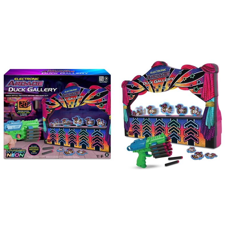Buy Merchant Ambassador Games Electronic Arcade Duck Shooting Gallery Hyper Neon Black | Yallatoys.com