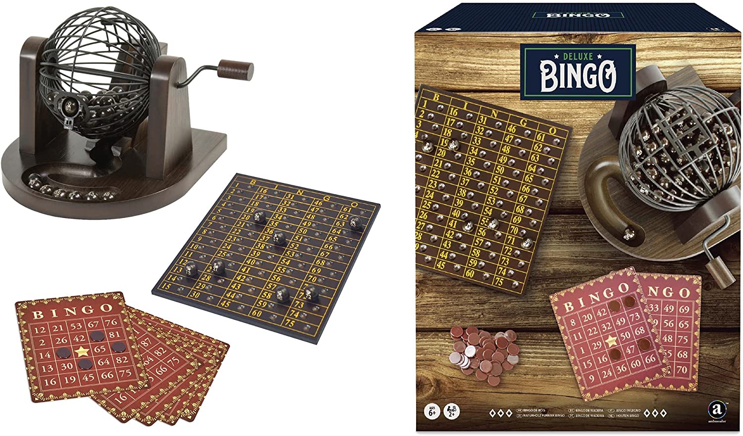 Buy Merchant Ambassador Craftsman Collection Deluxe Bingo Mahogany Wood Finish Hooper | Yallatoys.com