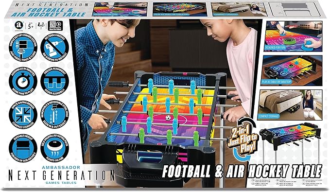 Buy Merchant Ambassador 2 In 1 Reversible Football & Hover Puck Air Hockey Table 27inch | Yallatoys.com