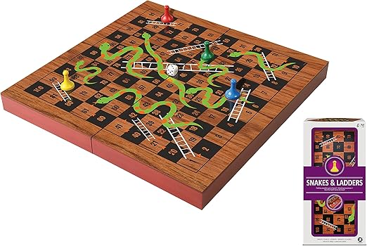 Buy Merchant Ambassador Folding Wood Snakes & Ladders Set | Yallatoys.com