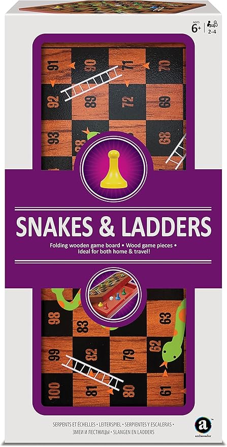 Buy Merchant Ambassador Folding Wood Snakes & Ladders Set | Yallatoys.com