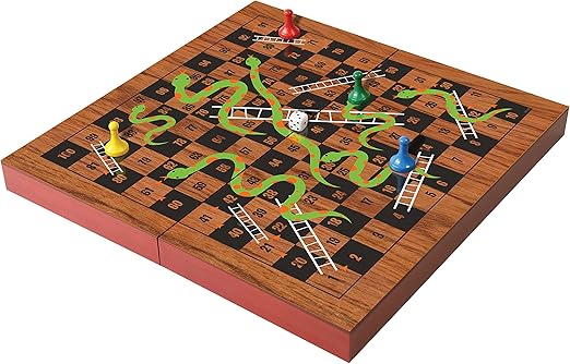 Buy Merchant Ambassador Folding Wood Snakes & Ladders Set | Yallatoys.com