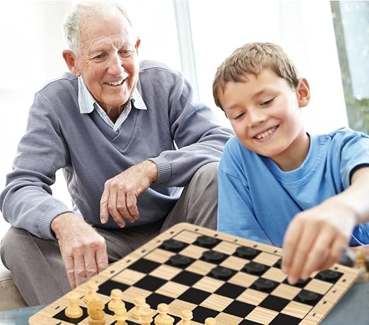 Buy Merchant Ambassador Wood Chess & Checkers | Yallatoys.com