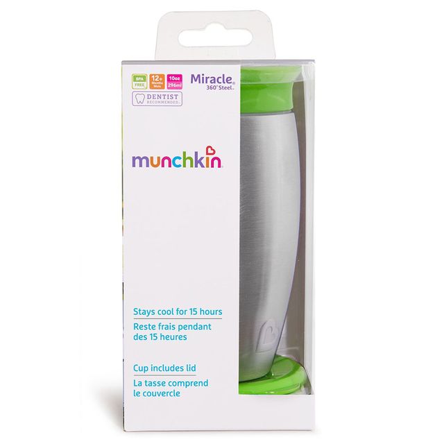 Munchkin Miracle 360 Stainless Sippy Cup 10oz Green Munchkin Yallatoys