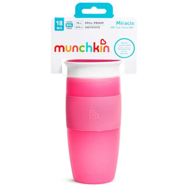 Munchkin Miracle 360 Sippy Cup Pink 414ml Munchkin Yallatoys
