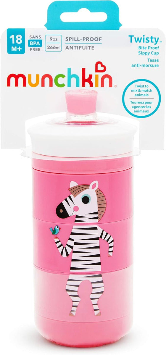 Munchkin Animal Twisty Bite Proof Cup 9oz 1pcs Pink (Sold Separately Subject to Availability) Munchkin Yallatoys