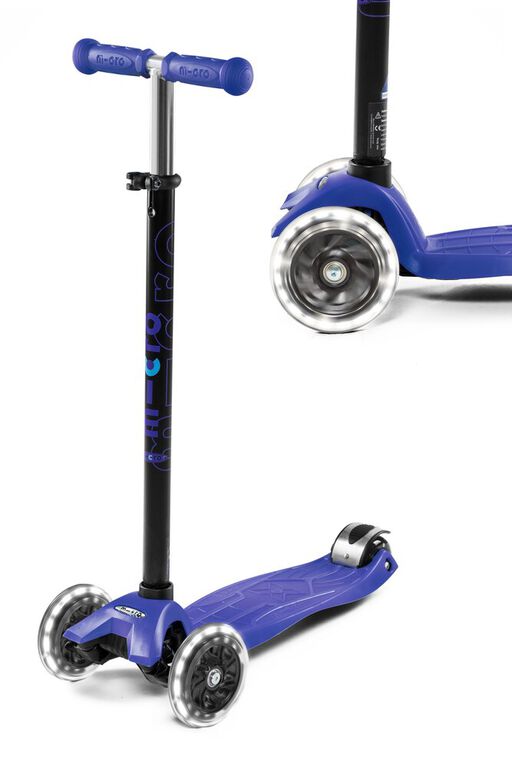 Buy Micro Maxi Plus Led 3 Wheels Scooter Blue | Yallatoys.com