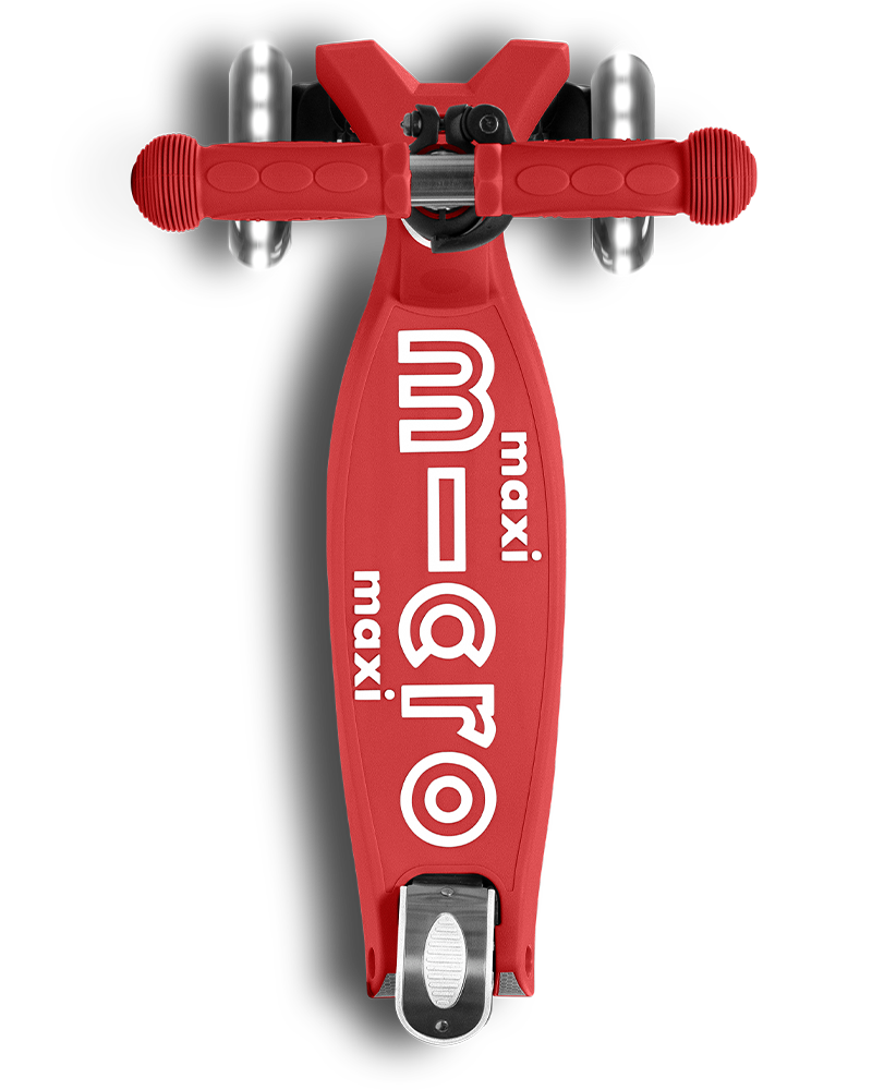 Buy Micro Maxi Deluxe Foldable LED Wheels Red Scooter | Yallatoys.com