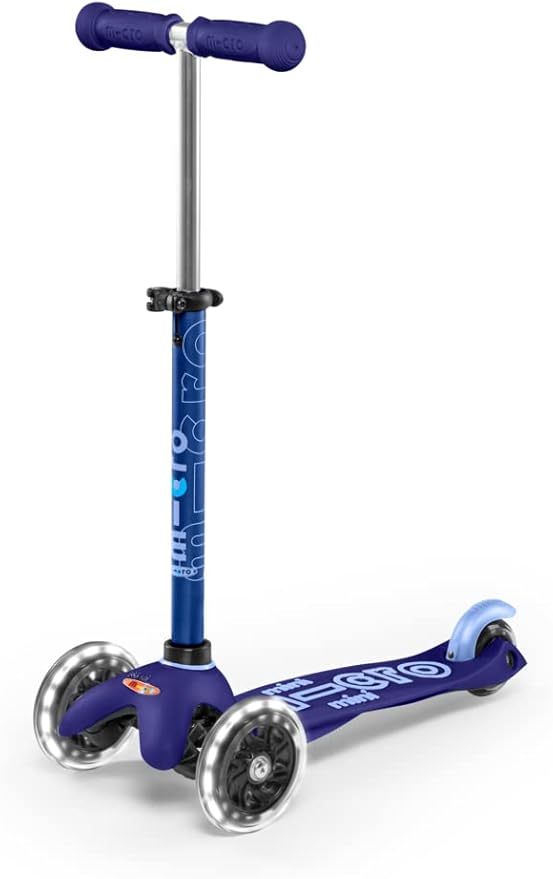 Buy Micro Mini Deluxe with LED 3 Wheels Blue | Yallatoys.com
