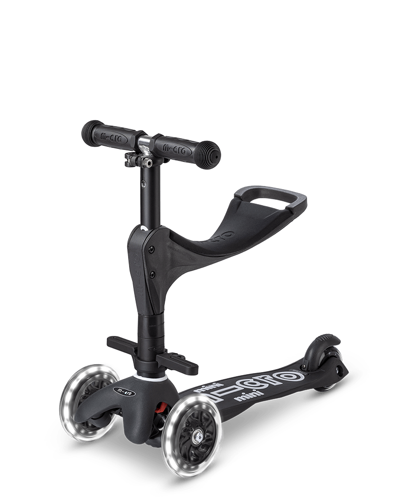 Buy Micro Mini Deluxe Eco 3 in 1 3 Wheels Scooters Black | Yallatoys.com