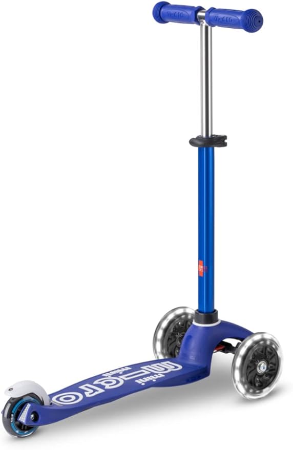 Buy Mini Deluxe LED Blue White 3 Wheels Scooter
 | Yallatoys.com