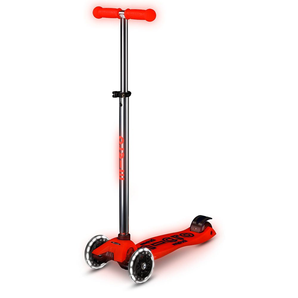 Buy Micro Maxi Deluxe Glow LED Jelly 3 Wheels Scooter Aura Red | Yallatoys.com