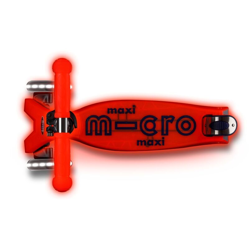 Buy Micro Maxi Deluxe Glow LED Jelly 3 Wheels Scooter Aura Red | Yallatoys.com