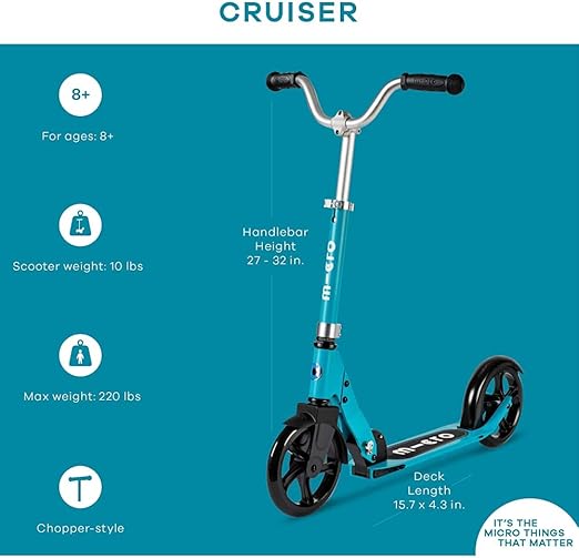 Buy Micro Cruiser 2 Wheels Scooter Aqua | Yallatoys.com