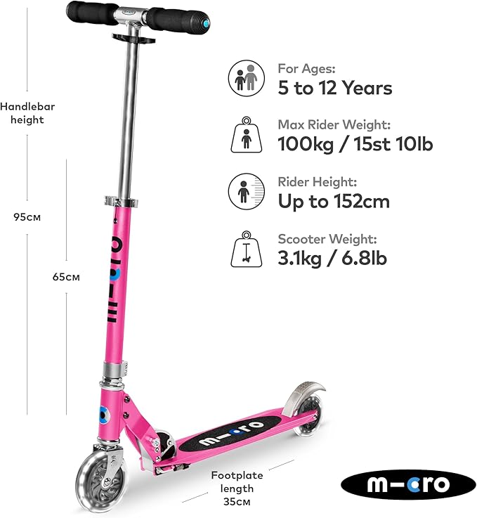 Buy Micro Sprite LED Pink 2 Wheel Scooter | Yallatoys.com