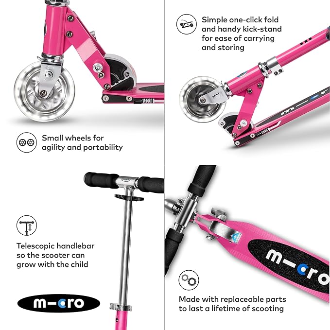 Buy Micro Sprite LED Pink 2 Wheel Scooter | Yallatoys.com